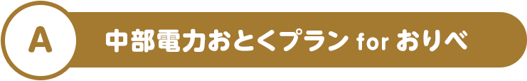 A 中部電力おとくプラン for おりべ